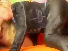 Blonde Milf In Ripped Pants Gets Horny!