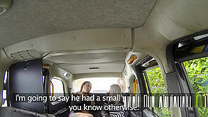 Blonde flashing cunt for female cab driver