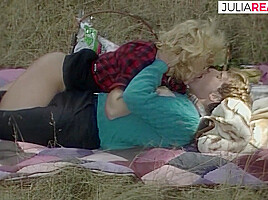 Blonde milf sucks and rides a huge cock while out on picnic