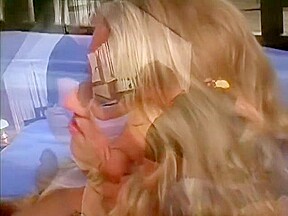 Blonde with a massive set of cans gets pounded by two hung dudes