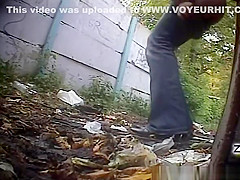 Blonde woman pees twice