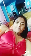 Booby Bhabhi Stripping Off Red Night Gown