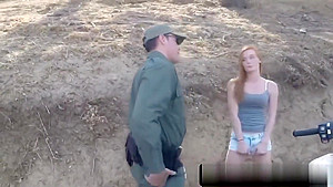 Border Agent Fucking Ginger Slut With Small Tits Outdoor