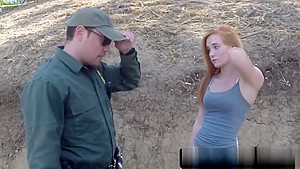 Border Agent Fucking Ginger Slut With Small Tits Outdoor