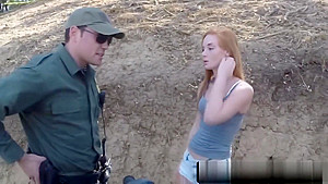 Border Agent Fucking Ginger Slut With Small Tits Outdoor