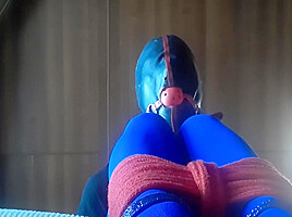 Bound And Hooded Taking Big Cock On Her Mouth Oral Creampie