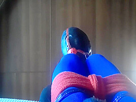 Bound And Hooded Taking Big Cock On Her Mouth Oral Creampie