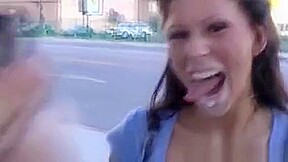 Brooklyn Lee Gets Huge Facial Outdoor