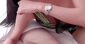 Brunette Ladyboy with High Heels Gets Fucked Doggystyle in the Bedroom
