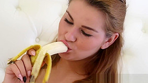 Busty Erin Star Playing With Banana And Boobs
