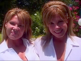 Busty Fake twin blondes share one stiff ramrod