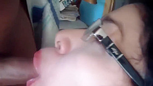 Busty Nerd gets lover's touch