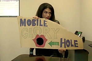 Busty shemale Morena Black anal pounded