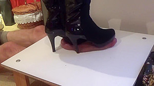 CBT under cruel high heels  crushing, finished with cumshot