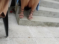 Candid teen 18+ upskirt pantie feet