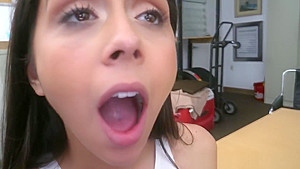 Casting babe interracially banged in closeup