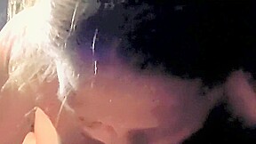 Cheating wife sucks his big dick and deep throats it swallows his cum