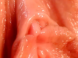 Close up of hot pink wet pussy and clit