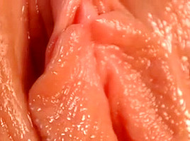 Close up of hot pink wet pussy and clit