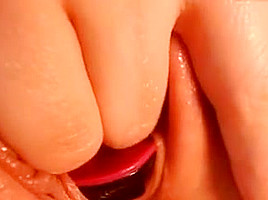 Close up of hot pink wet pussy and clit