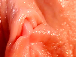 Close up of hot pink wet pussy and clit