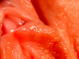 Close up of hot pink wet pussy and clit