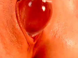 Close up of hot pink wet pussy and clit