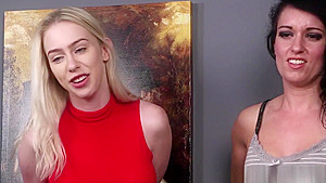Cockhungry CFNM babes blowing and jerking