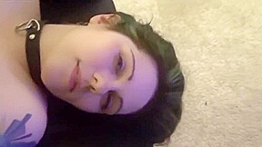 Collared girl with big tits gets fucked and facialed