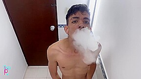 Colombian With Huge Cock Shaves In The Bathroom