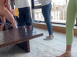 Crazy Public Threesome and Backstage Blowjob - PissVids