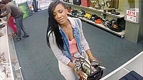 Curvy Ebony Pounded At The Pawnshop For The Golf Clubs