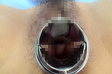 Curvy toy in a hairy vagina during kinky Gyno exam