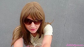 Cute Babe Blowjob Big Dick - Cum In Mouth On The Roof Pov