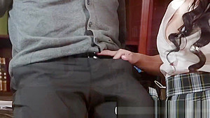 Cute babe Jade have a taste of big dicks banging on her pussy