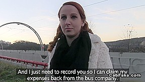 Czech redhead amateur POV banging in fake taxi