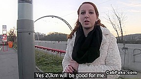 Czech redhead amateur POV banging in fake taxi