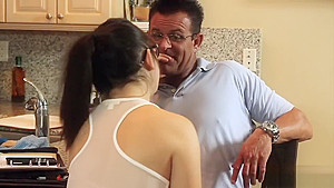 Daisy Haze tricks her parole officer while covered in cum 
