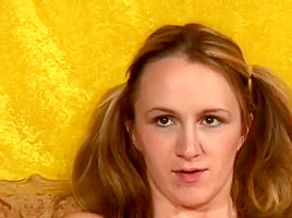 Dazzling blonde cheerleader Janie has hardcore fun with two black guys