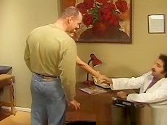 Doctor watches patients fuck on the operation table