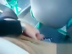 Dude furiously masturbates his weenie on the bus