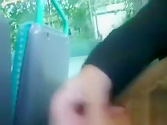 Dude furiously masturbates his weenie on the bus