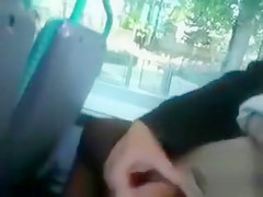 Dude furiously masturbates his weenie on the bus