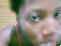 Ebony Afro teen 18+ Girl Came Over So I Told Her Give Me Sloppy Head Blowjob Let It Drip Thot