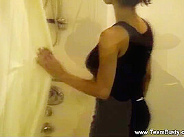 Ebony Babe In The Shower