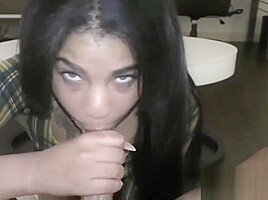 Ebony Teen 18+ Deepthroat Bj - Sloppy And Wild!