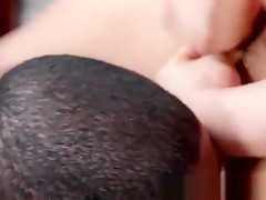 Ebony masseuse cocksucks and jerks athlete
