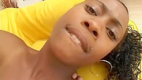 Ebony slut gets a full load on her hairy pussy
