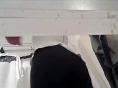 Erotic changing room vid with girl in dark brassieres
