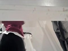 Erotic changing room vid with girl in dark brassieres